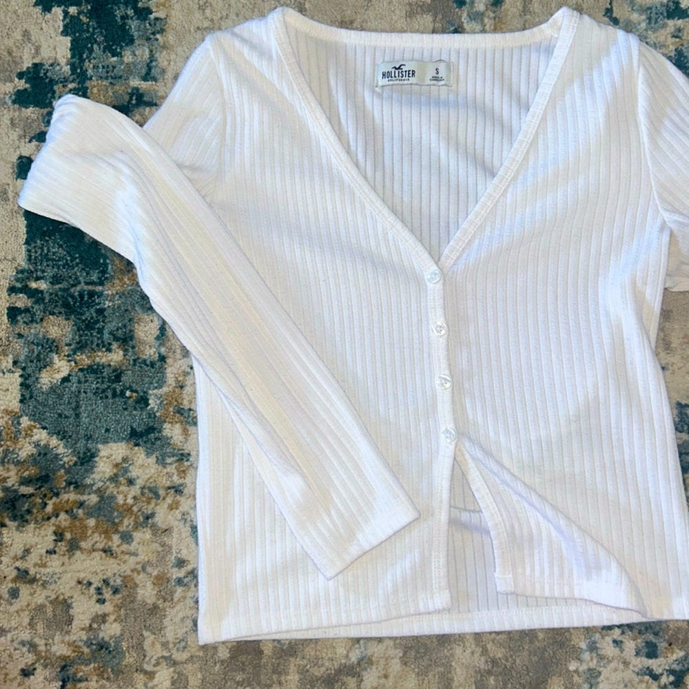 White button-up top